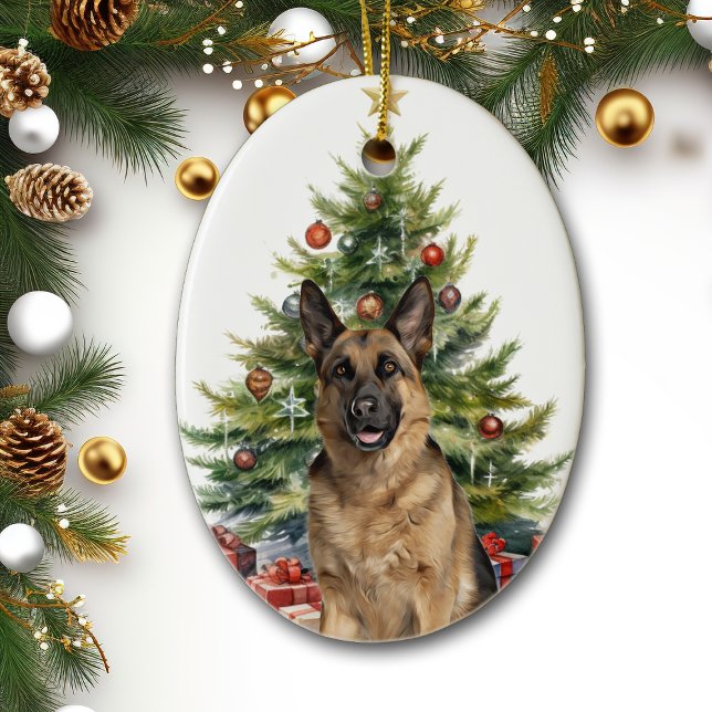 German Shepherd Dog Christmas Tree Ceramic Tree Decoration (Creator Uploaded)