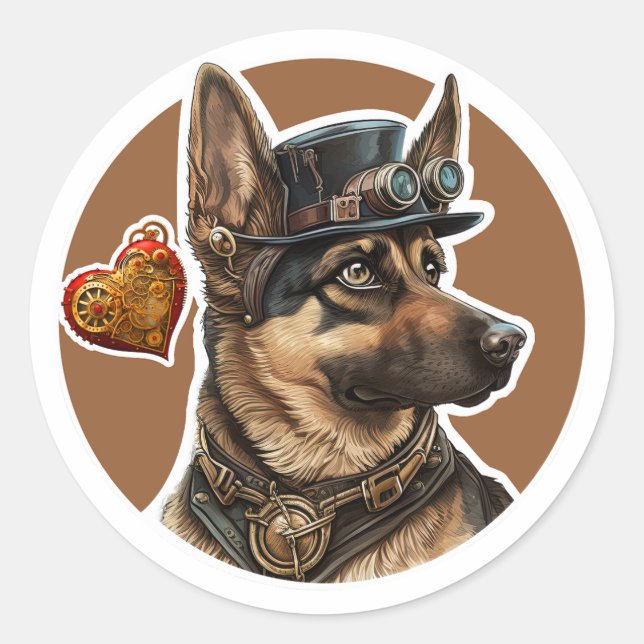 German Shepherd Dog Classic Round Sticker (Front)