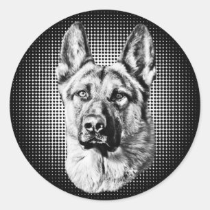 German Shepherd dog Classic Round Sticker