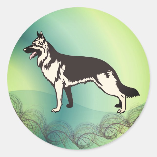 German Shepherd Dog Classic Round Sticker (Front)