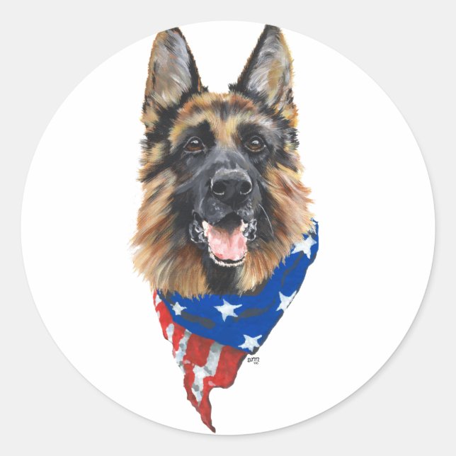 German Shepherd Dog Classic Round Sticker (Front)
