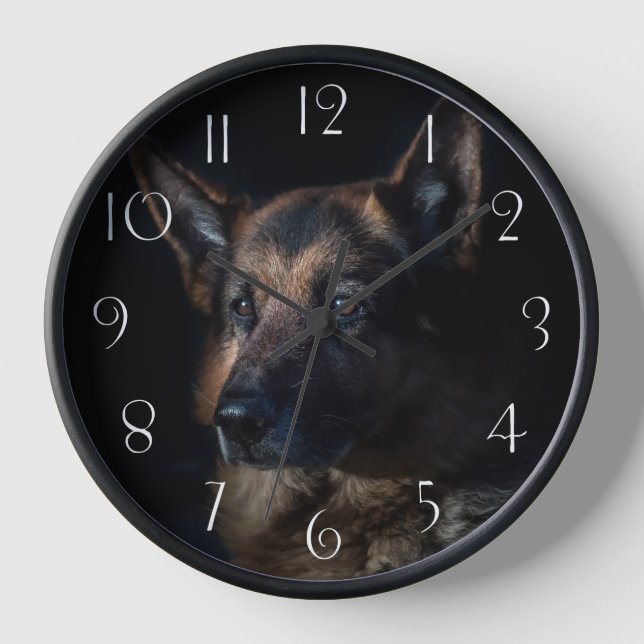 German Shepherd Dog Clock (Front)