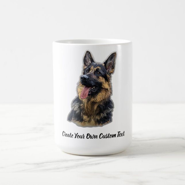 German Shepherd Dog Create Your Own Custom Text  Coffee Mug (Center)