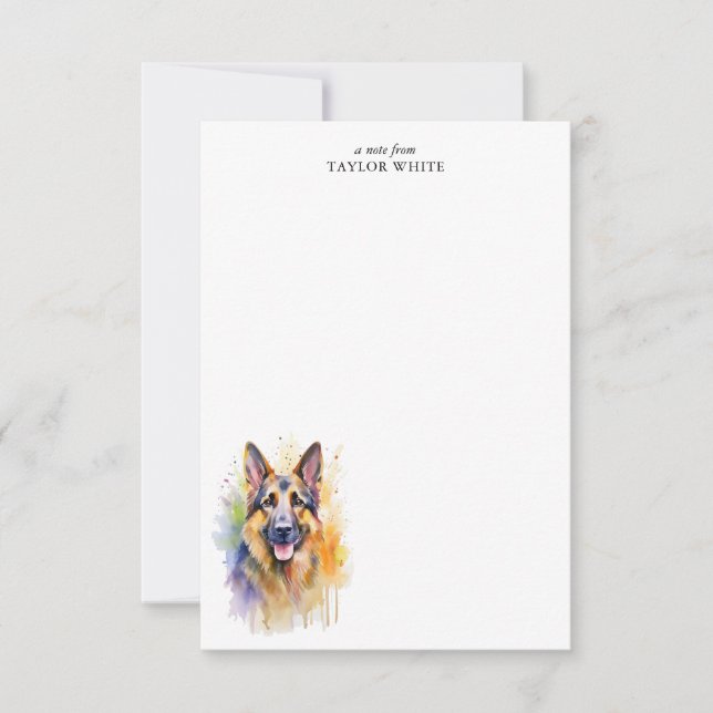 German Shepherd Dog Customisable Thank You Card (Front)