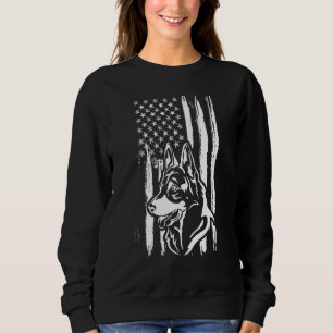 German Shepherd Dog Cute American Flag USA Puppy Sweatshirt