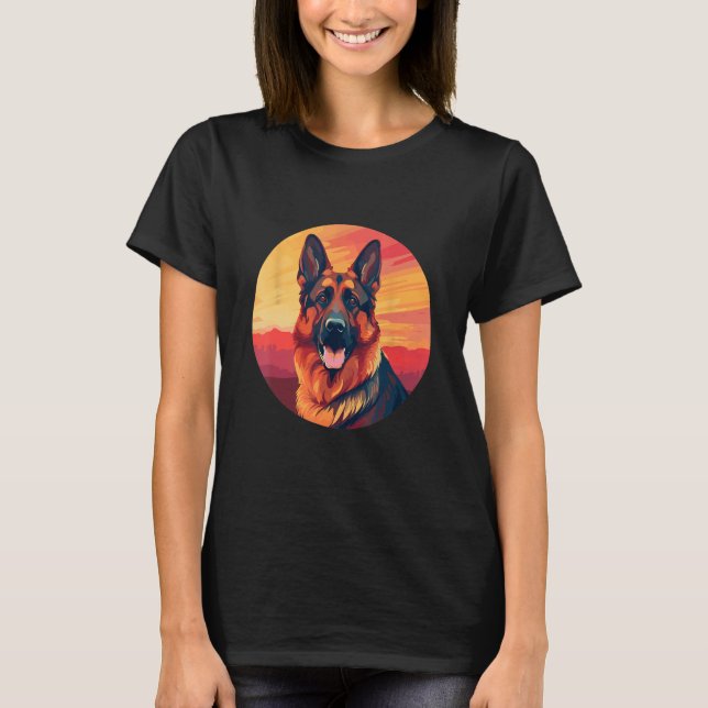 German Shepherd Dog Cute Breed Dog Motif 2 T-Shirt (Front)