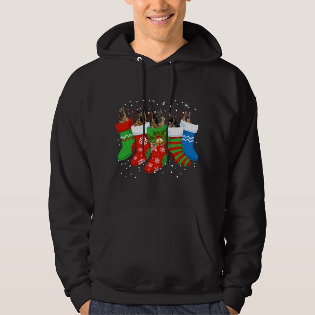 German Shepherd Dog Cute Socks Christmas Gift Funn Hoodie (Front)