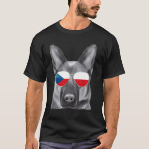 German Shepherd Dog Czech Flag Sunglasses T-Shirt