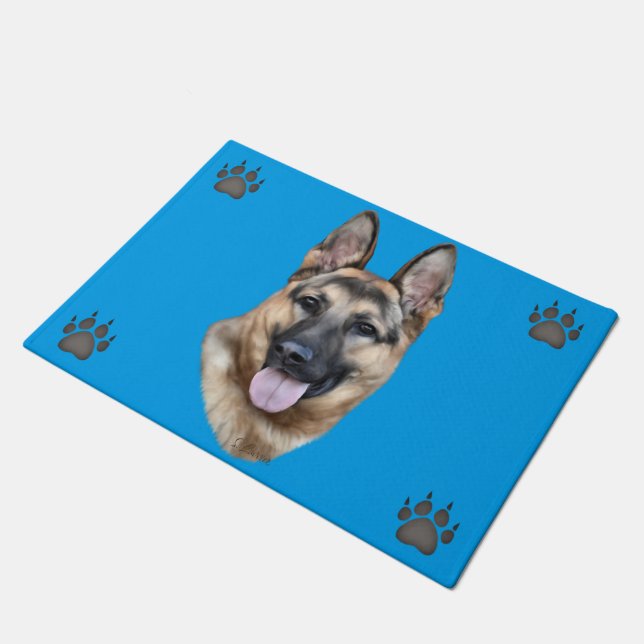 German Shepherd Dog Doormat (Angled)