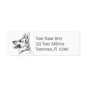 German Shepherd Dog  Drawing Address Labels