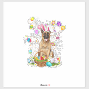 German Shepherd Dog Easter Egg Hunting Basket East