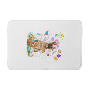German Shepherd Dog Easter Egg Hunting Basket East Bath Mat