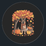 German Shepherd Dog Fall Scarf Pumpkin Autumn Than Classic Round Sticker<br><div class="desc">German Shepherd Dog Fall Scarf Pumpkin Autumn Thanksgiving</div>