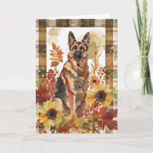 German Shepherd Dog Fall Thanksgiving Card