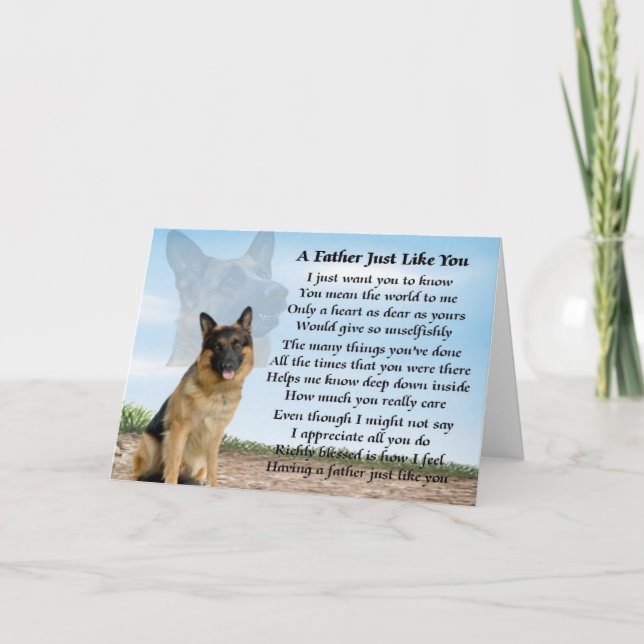 German Shepherd dog father poem Card (Front)