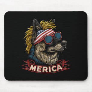 German Shepherd Dog - Funny 4th of July American Mouse Mat