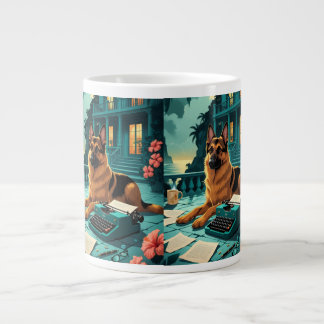 German Shepherd Dog gentleman vintage Large Coffee Mug