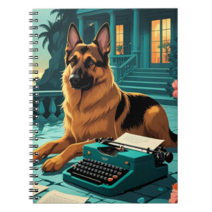 German Shepherd Dog gentleman vintage  Notebook