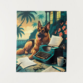 German Shepherd Dog gentleman vintage  Tapestry
