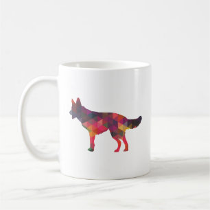 German Shepherd Dog Geometric Pattern Silhouette M Coffee Mug