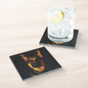 GERMAN SHEPHERD DOG GLASS COASTER