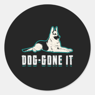 German Shepherd Dog-Gone It Dogs Vintage Funny Classic Round Sticker