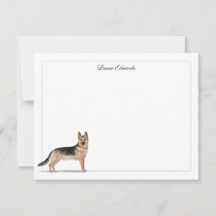 German Shepherd Dog Grey Border Personalised Card