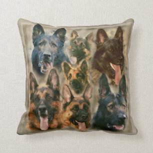 German Shepherd dog - GSD Painting collage Cushion