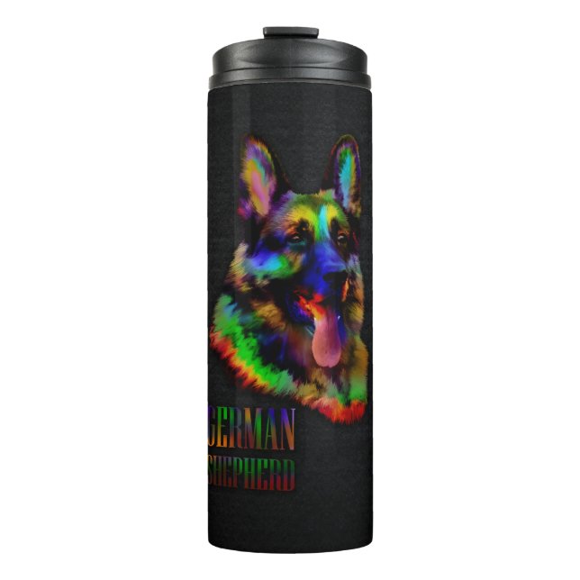 German Shepherd dog - GSD Portrait Thermal Tumbler (Front)