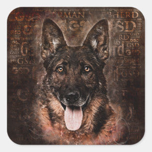 German Shepherd Dog - GSD Square Sticker