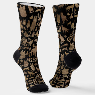 German Shepherd Dog - GSD word art pattern Socks