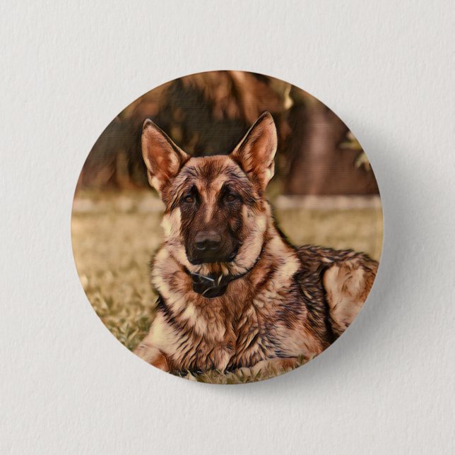 German Shepherd Dog Hackibus Button (Front)