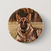 German Shepherd Dog Hackibus Button