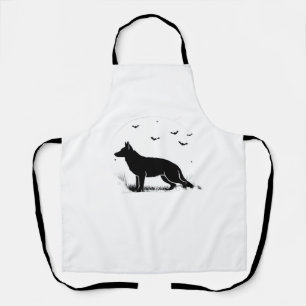 German Shepherd Dog – Halloween Moon Silhouette Cl Apron