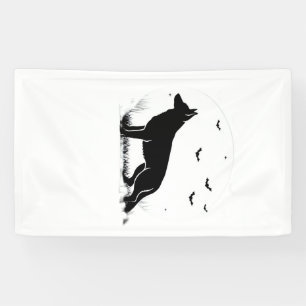 German Shepherd Dog � Halloween Moon Silhouette Cl Banner
