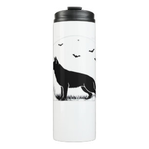German Shepherd Dog – Halloween Moon Silhouette Cl Thermal Tumbler