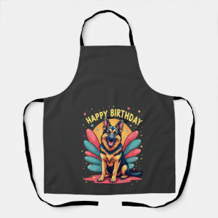 German Shepherd Dog Happy Birthday Party Shep Clot Apron