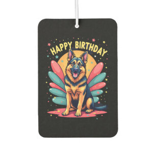 German Shepherd Dog Happy Birthday Party Shep Clot Car Air Freshener