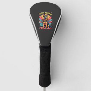 German Shepherd Dog Happy Birthday Party Shep Clot Golf Head Cover