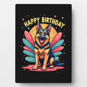 German Shepherd Dog Happy Birthday Party Shep Clot Plaque