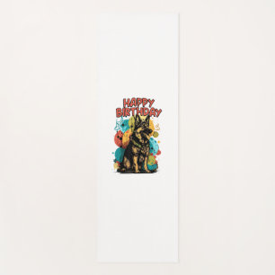 German Shepherd Dog Happy Birthday Party Shep Clot Yoga Mat