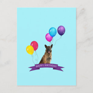 German Shepherd Dog Happy Birthday Postcard
