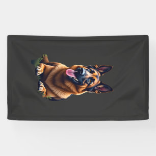 German Shepherd Dog Head Portrait Dog Lover Pet Ow Banner