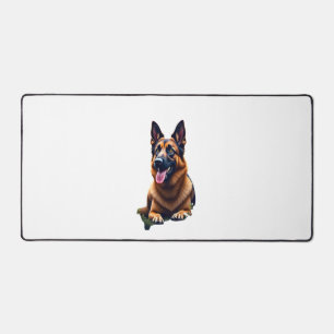German Shepherd Dog Head Portrait Dog Lover Pet Ow Desk Mat