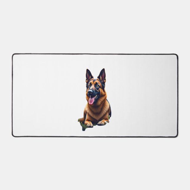 German Shepherd Dog Head Portrait Dog Lover Pet Ow Desk Mat (Front)