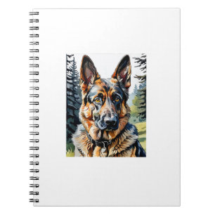 German Shepherd Dog Head Portrait Dog Lover Pet Ow Notebook