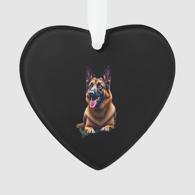 German Shepherd Dog Head Portrait Dog Lover Pet Ow Ornament (Front)