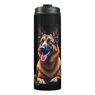German Shepherd Dog Head Portrait Dog Lover Pet Ow Thermal Tumbler