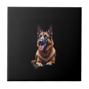 German Shepherd Dog Head Portrait Dog Lover Pet Ow Tile
