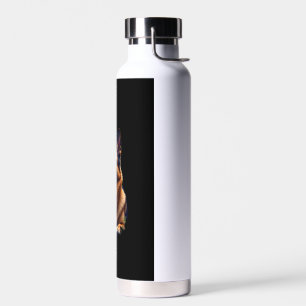 German Shepherd Dog Head Portrait Dog Lover Pet Ow Water Bottle
